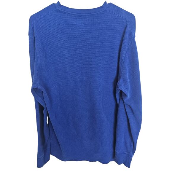 Polo Ralph Lauren T Shirt Thermal Shirt Men L Blue Waffle Knit Long Sleeve - Picture 7 of 7